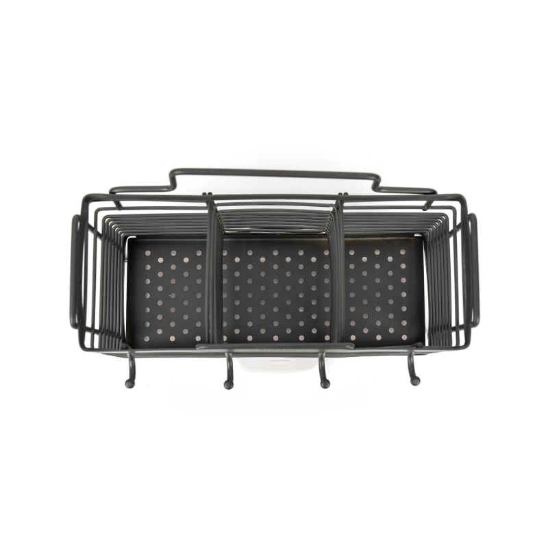 3-přihrádkový stojan na sušení nádobí s držákem na nádobí