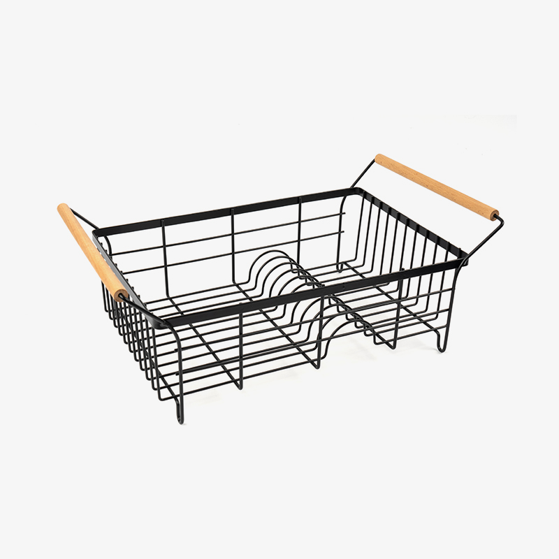 Nerezový stojan na sušení nádobí s držákem na příbory a odkapávací deskou