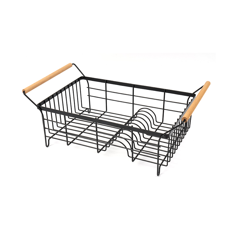 Nerezový stojan na sušení nádobí s držákem na příbory a odkapávací deskou