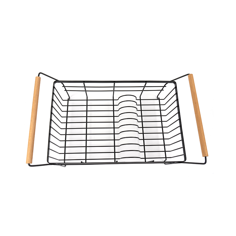 Nerezový stojan na sušení nádobí s držákem na příbory a odkapávací deskou