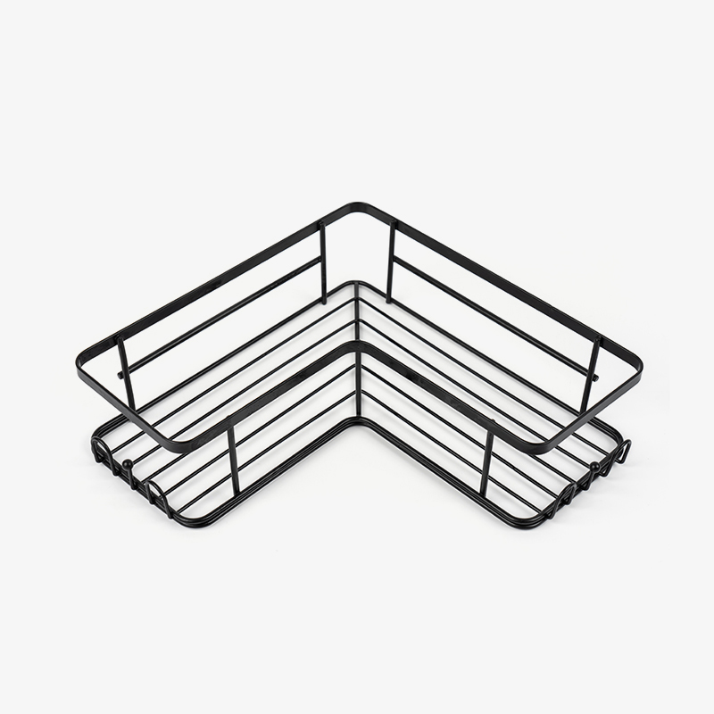 Černá rohová sprcha Caddy nástěnná nerezová ocel