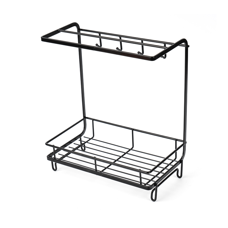 Držák na kuchyňský dřez s houbičkou a držákem na utěrku