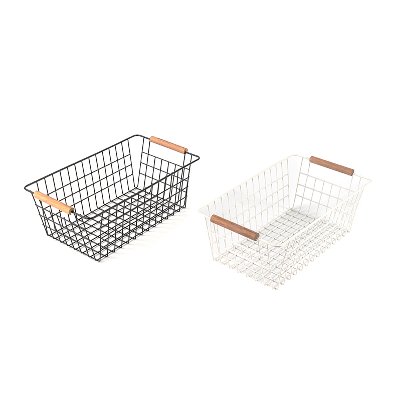 Úložný Koš S Dřevěnou Rukojetí