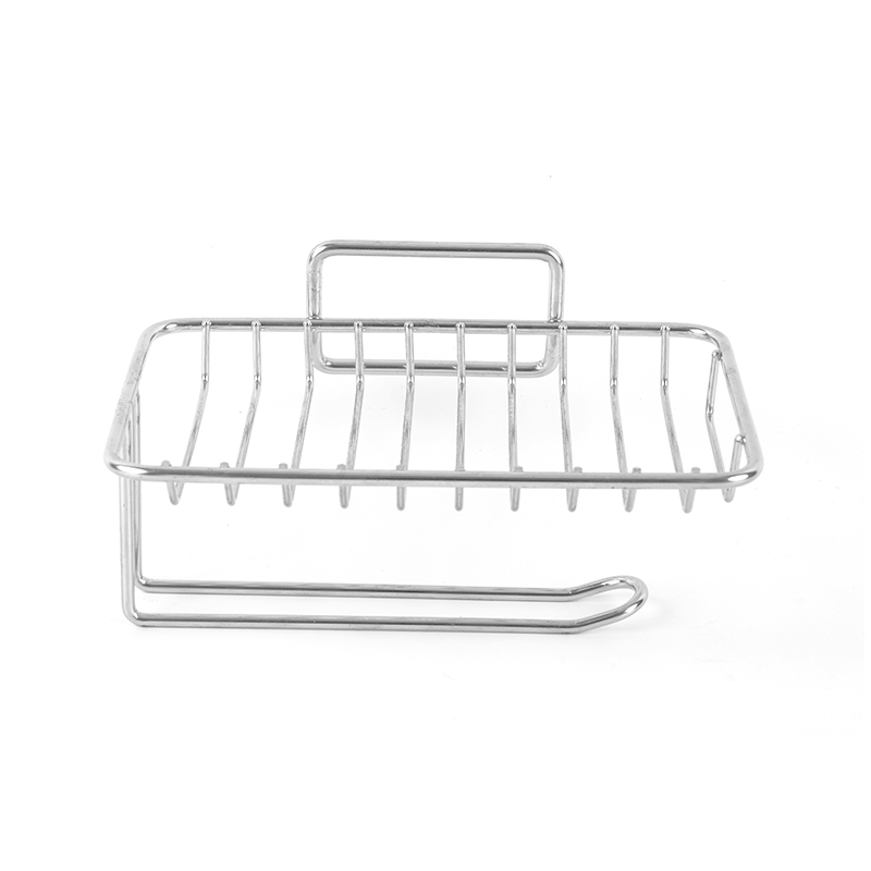 Keramická miska na mýdlo se samovypouštěním a nerezovým stojanem