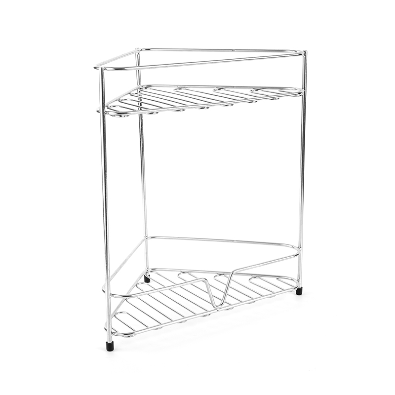 Rohová polička s organizérem do koupelny