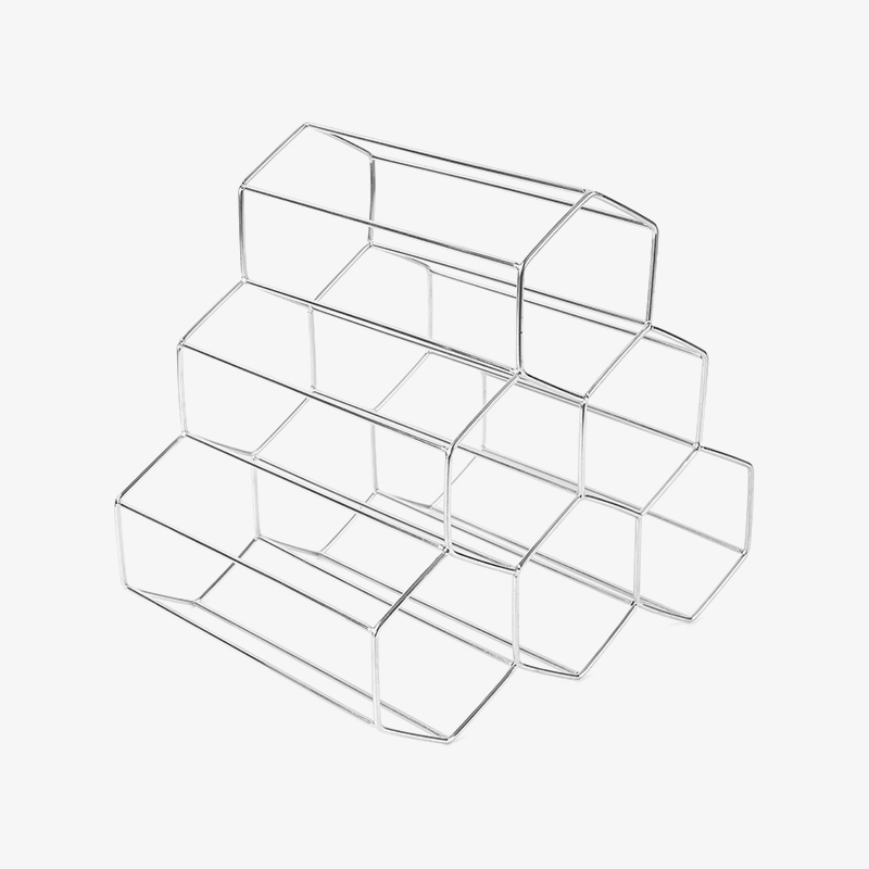 3patrový volně stojící stojan na víno na pracovní desku