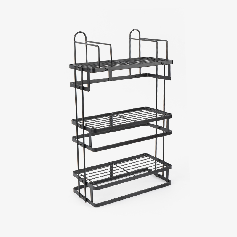 3-policový nastavitelný kovový úložný stojan do kuchyně a garáže