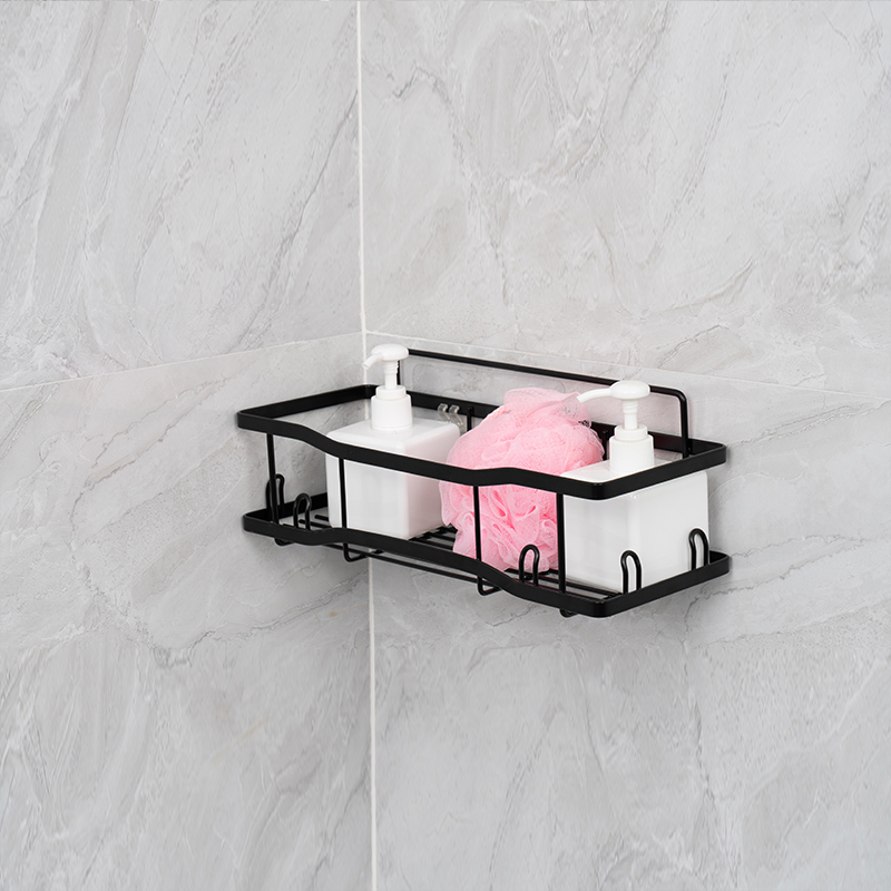 Nástěnný kovový drátěný úložný koš do kuchyně a koupelny